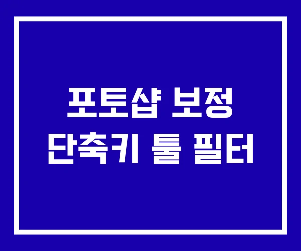 포토샵 보정 단축키 툴 필터