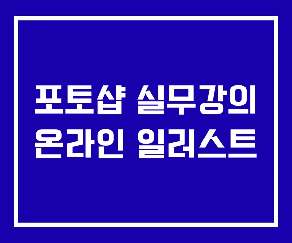포토샵 실무강의 온라인 일러스트
