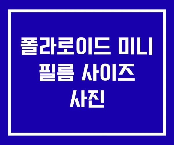 폴라로이드 미니 필름 사이즈 사진