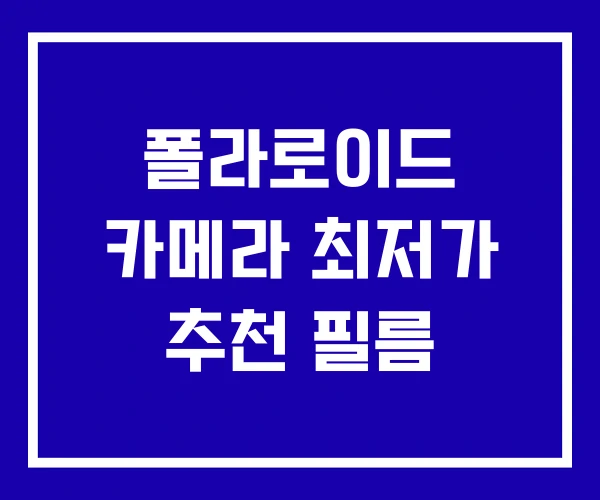 폴라로이드 카메라 최저가 추천 필름
