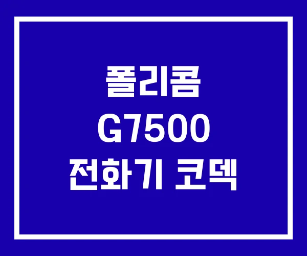 폴리콤 G7500 전화기 코덱