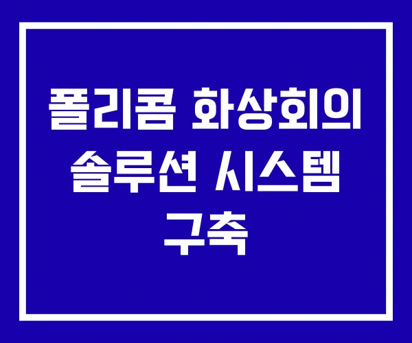폴리콤 화상회의 솔루션 시스템 구축
