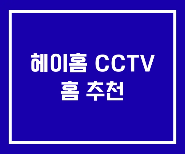 헤이홈 CCTV 홈 추천