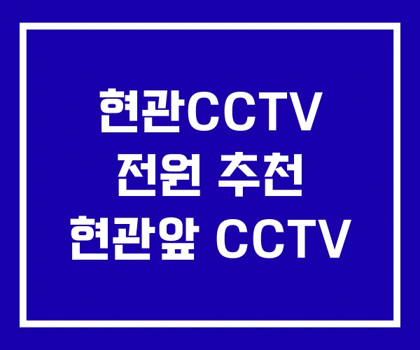 현관CCTV 전원 추천 현관앞 CCTV