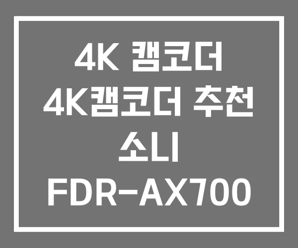 4K 캠코더 4K캠코더 추천 소니 FDR-AX700