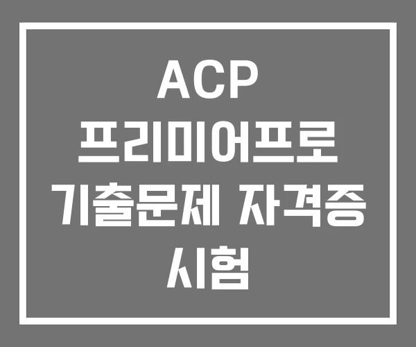 ACP 프리미어프로 기출문제 자격증 시험