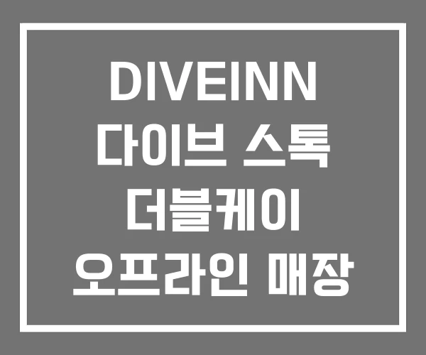 DIVEINN 다이브 스톡 더블케이 오프라인 매장