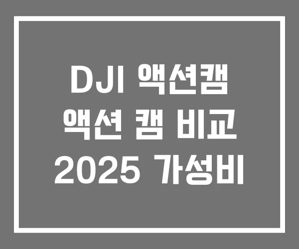 DJI 액션캠 액션 캠 비교 2025 가성비