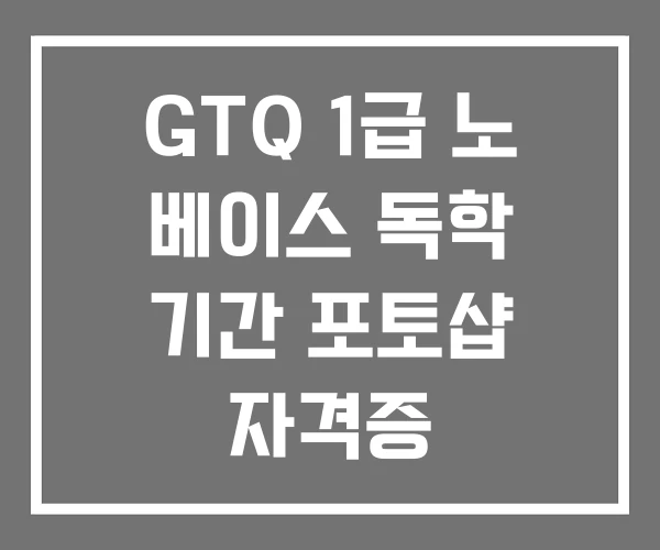 GTQ 1급 노 베이스 독학 기간 포토샵 자격증