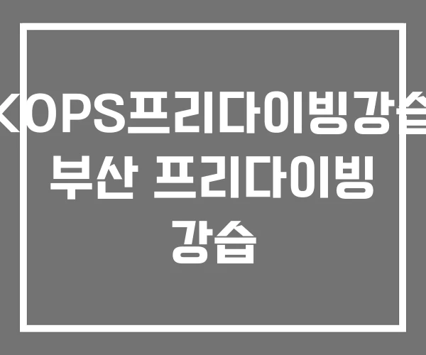 KOPS프리다이빙강습 부산 프리다이빙 강습