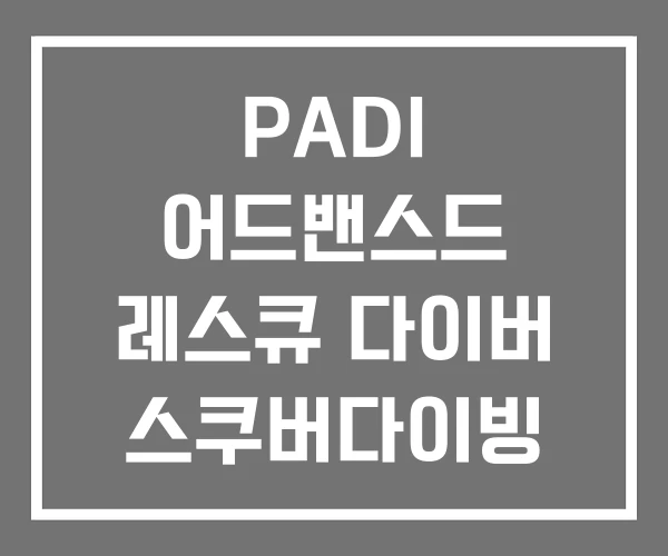 PADI 어드밴스드 레스큐 다이버 스쿠버다이빙