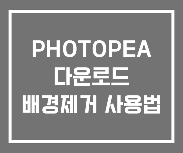 PHOTOPEA 다운로드 배경제거 사용법