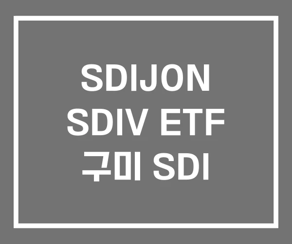 SDIJON SDIV ETF 구미 SDI