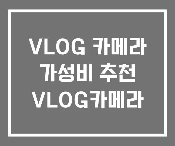 VLOG 카메라 가성비 추천 VLOG카메라