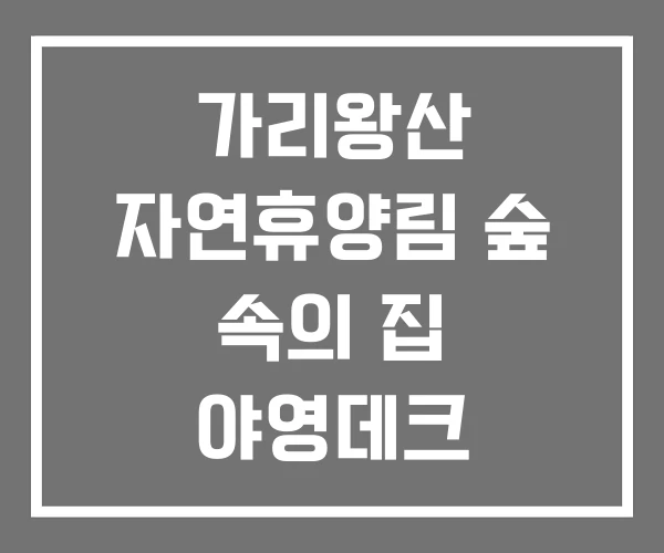 가리왕산 자연휴양림 숲 속의 집 야영데크 오토캠핑장