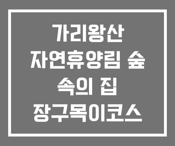 가리왕산 자연휴양림 숲 속의 집 장구목이코스