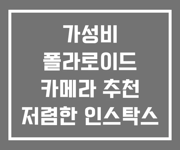가성비 폴라로이드 카메라 추천 저렴한 인스탁스