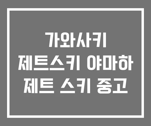 가와사키 제트스키 야마하 제트 스키 중고
