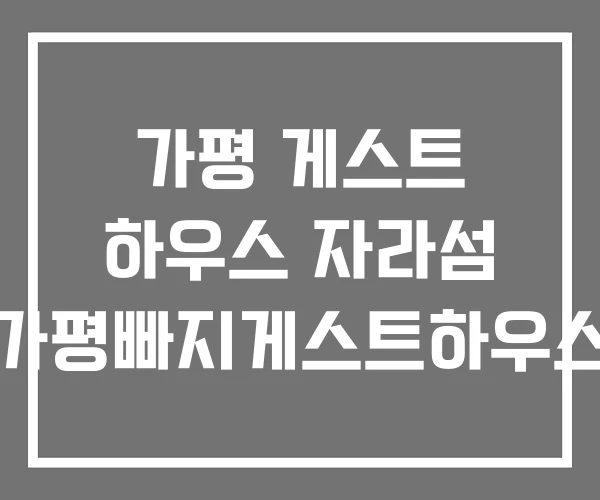 가평 게스트 하우스 자라섬 가평빠지게스트하우스