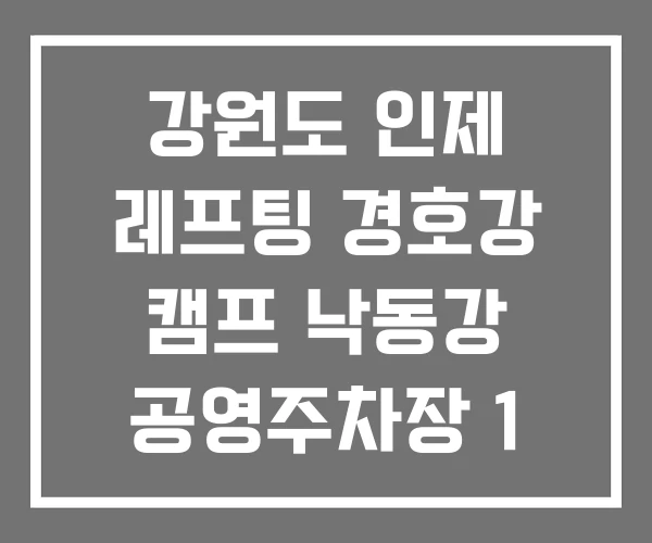 강원도 인제 레프팅 경호강 캠프 낙동강 공영주차장 1