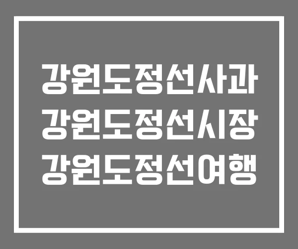 강원도정선사과 강원도정선시장 강원도정선여행