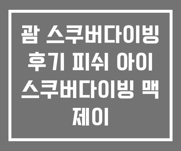 괌 스쿠버다이빙 후기 피쉬 아이 스쿠버다이빙 맥 제이