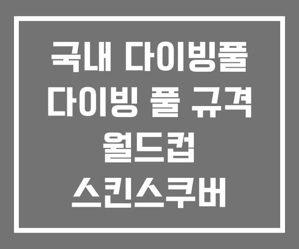 국내 다이빙풀 다이빙 풀 규격 월드컵 스킨스쿠버