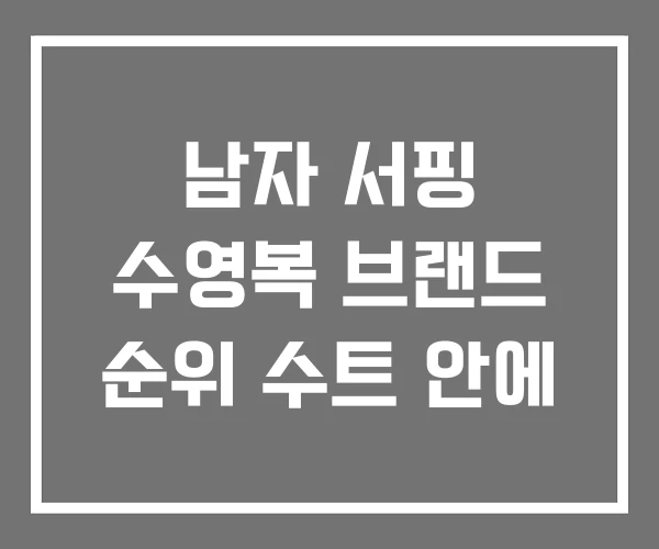 남자 서핑 수영복 브랜드 순위 수트 안에