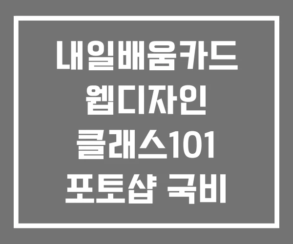 내일배움카드 웹디자인 클래스101 포토샵 국비 지원 후기