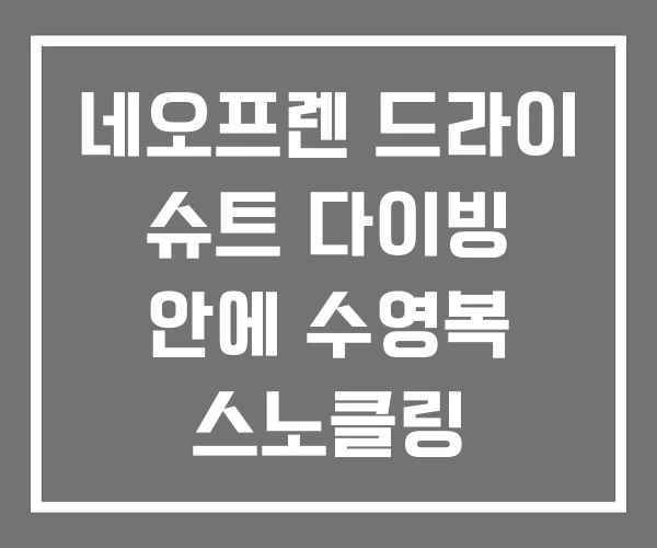 네오프렌 드라이 슈트 다이빙 안에 수영복 스노클링