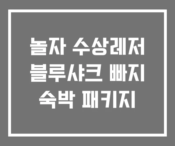 놀자 수상레저 블루샤크 빠지 숙박 패키지