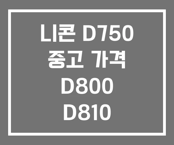 니콘 D750 중고 가격 D800 D810