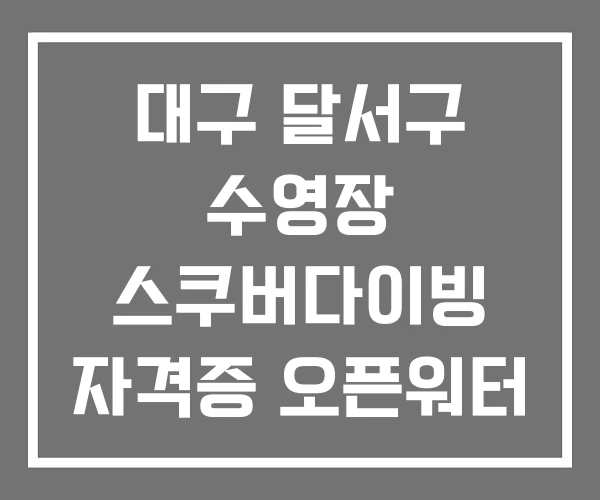 대구 달서구 수영장 스쿠버다이빙 자격증 오픈워터 대구 달서구 수영장 스쿠버다이빙 자격증 오픈워터