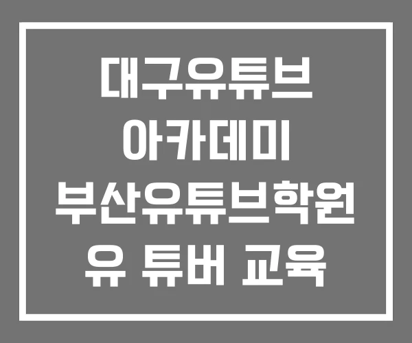 대구유튜브 아카데미 부산유튜브학원 유 튜버 교육 대구유튜브 아카데미 부산유튜브학원 유 튜버 교육