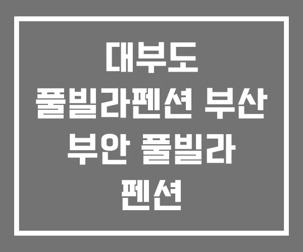대부도 풀빌라펜션 부산 부안 풀빌라 펜션