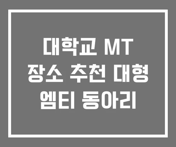 대학교 MT 장소 추천 대형 엠티 동아리 대학교 MT 장소 추천 대형 엠티 동아리