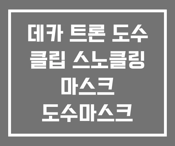 데카 트론 도수 클립 스노클링 마스크 도수마스크
