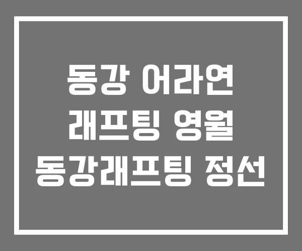 동강 어라연 래프팅 영월 동강래프팅 정선