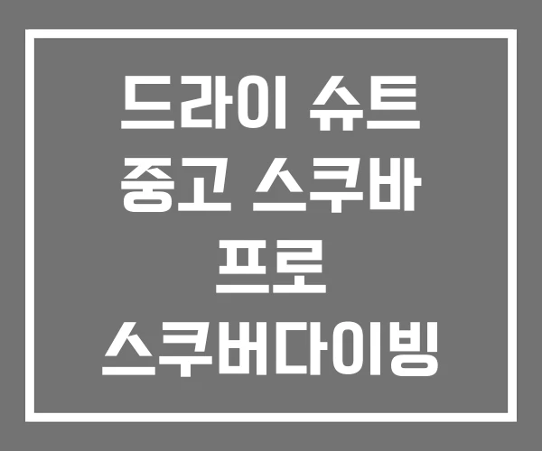 드라이 슈트 중고 스쿠바 프로 스쿠버다이빙 장비 가격