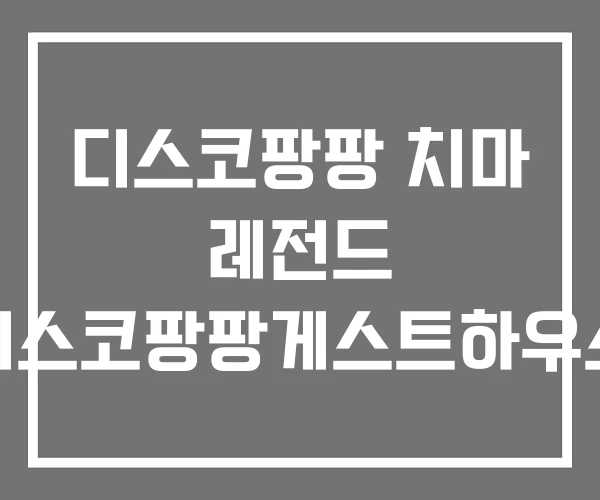디스코팡팡 치마 레전드 디스코팡팡게스트하우스