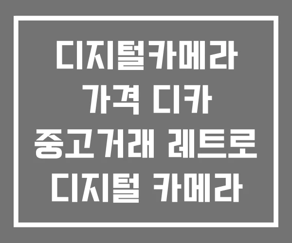 디지털카메라 가격 디카 중고거래 레트로 디지털 카메라