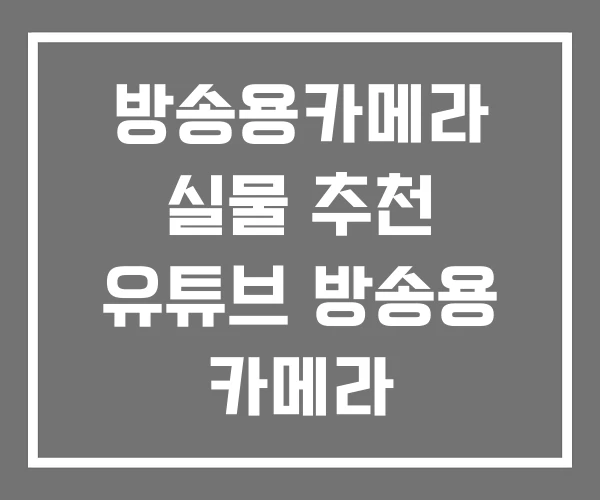 방송용카메라 실물 추천 유튜브 방송용 카메라