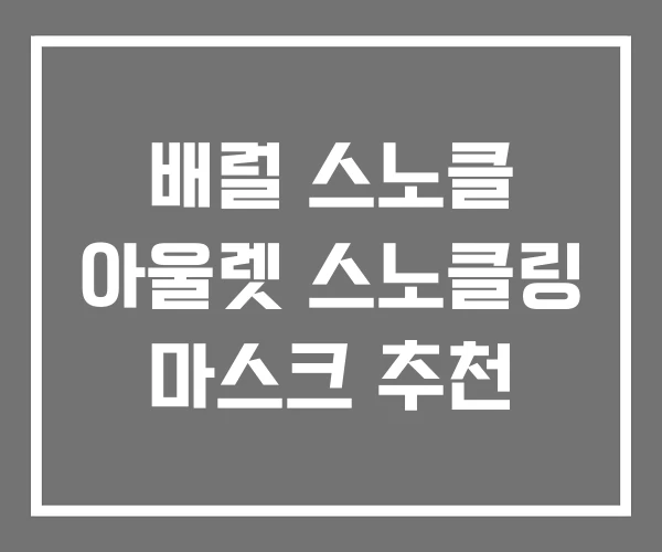 배럴 스노클 아울렛 스노클링 마스크 추천