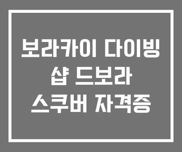 보라카이 다이빙 샵 드보라 스쿠버 자격증