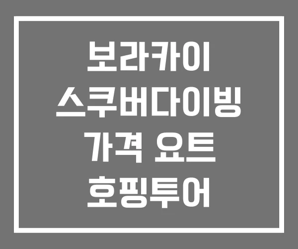 보라카이 스쿠버다이빙 가격 요트 호핑투어