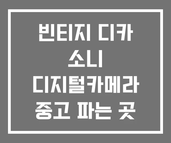 빈티지 디카 소니 디지털카메라 중고 파는 곳