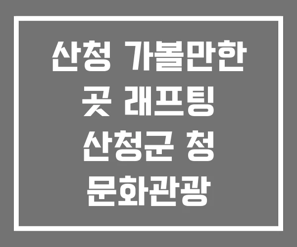 산청 가볼만한 곳 래프팅 산청군 청 문화관광