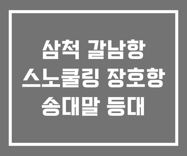 삼척 갈남항 스노쿨링 장호항 송대말 등대
