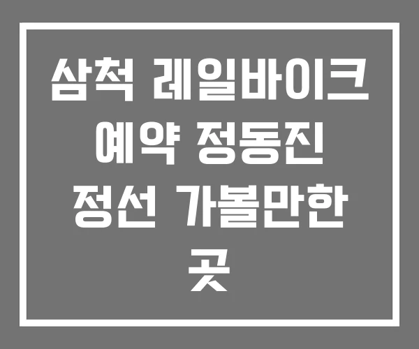 삼척 레일바이크 예약 정동진 정선 가볼만한 곳