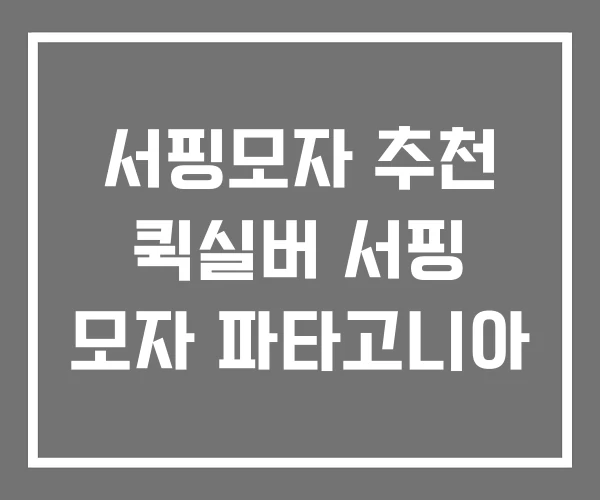 서핑모자 추천 퀵실버 서핑 모자 파타고니아